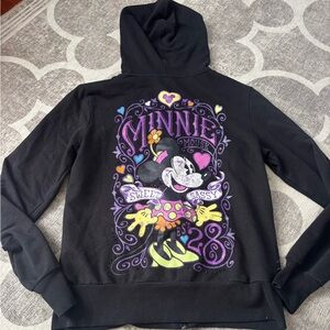Disney Black Hoodie with Colorful Minnie Mouse Design
